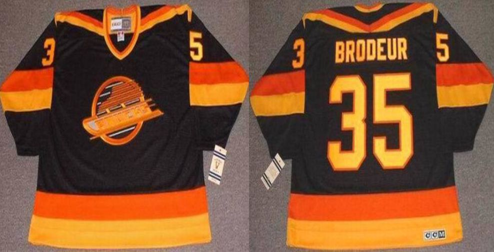 2019 Men Vancouver Canucks #35 Brodeur Black CCM NHL jerseys1